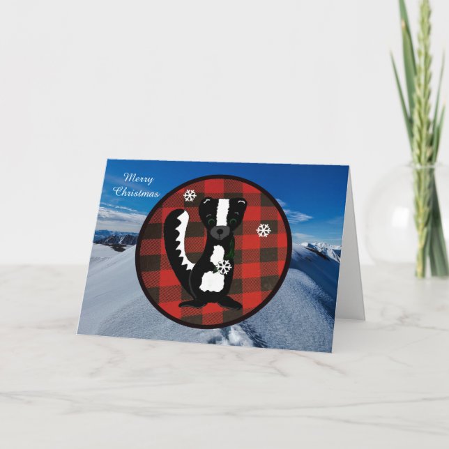  Buffalo Plaid Woodland Christmas Card (Front)