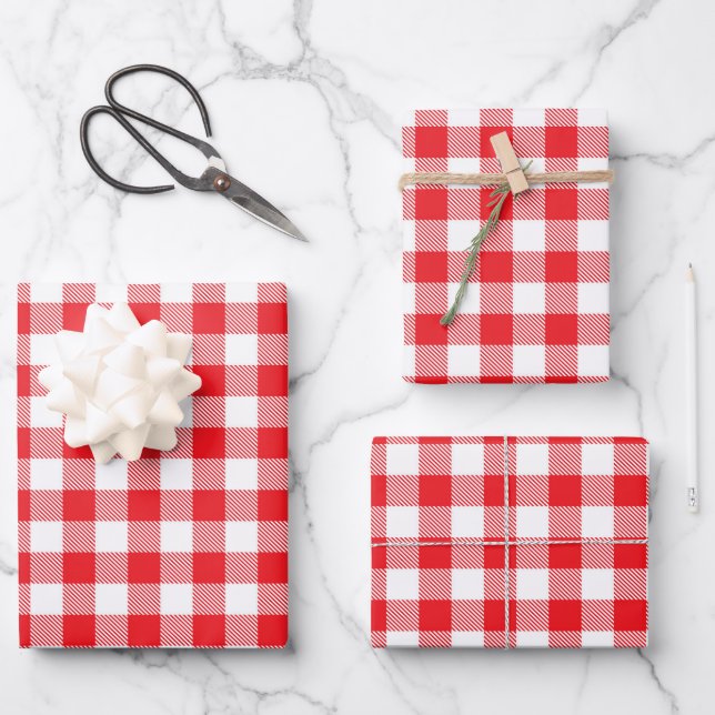 Buffalo Plaid Wrapping Paper Sheets (Front)
