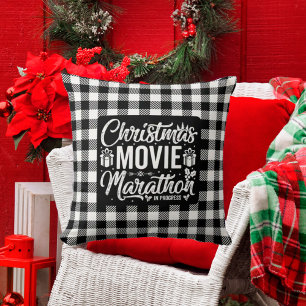  Buffalo Print Christmas Movie Marathon Cushion