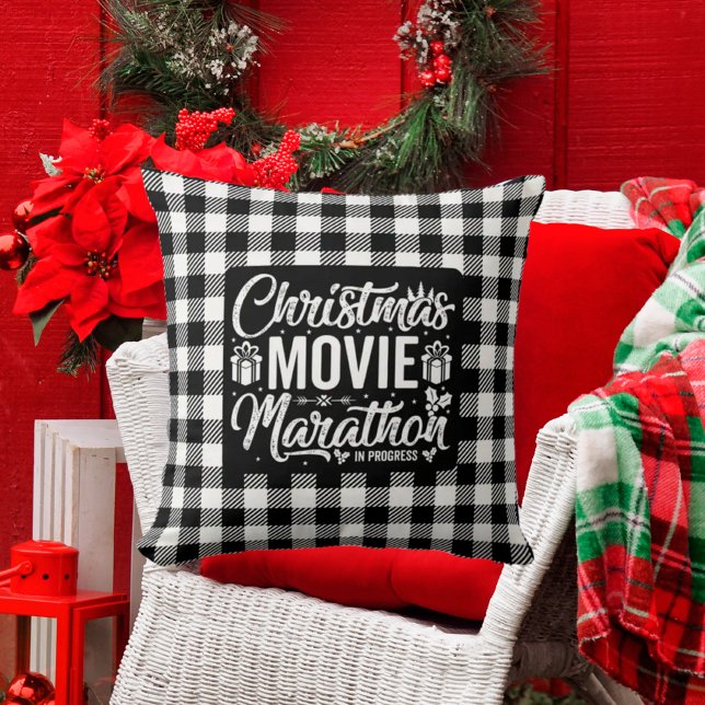  Buffalo Print Christmas Movie Marathon Cushion (Creator Uploaded)