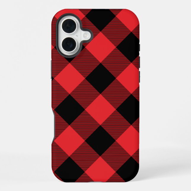 Buffalo Red Black Plaid Check iPhone Case (Back)