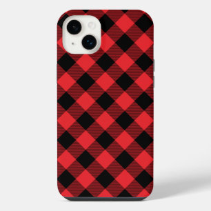 Buffalo Red Black Plaid Check iPhone 14 Plus Case