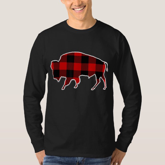 Buffalo Red Buffalo Plaid Tamaraw Matching PJ Fami T-Shirt (Front)