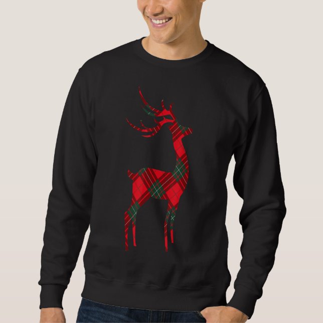 Buffalo Red Plaid Deer Reindeer Matching Family Ch Sweatshirt (Front)