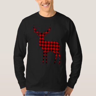Buffalo Red Plaid Deer Reindeer Matching Family Ch T-Shirt