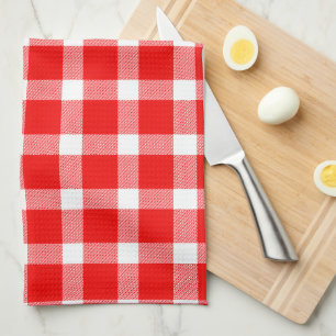 Buffalo Red White Plaid Holiday Picnic Classic Tea Towel