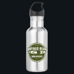 Buffalo River, Arkansas 532 Ml Water Bottle<br><div class="desc">The Buffalo National River flows freely for 135 miles and is one of the few remaining undammed rivers in the lower 48 states. This great design has a kayak in distressed text.</div>