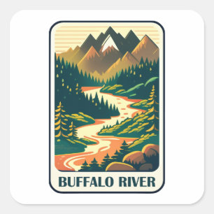 Buffalo River Arkansas Colours Square Sticker