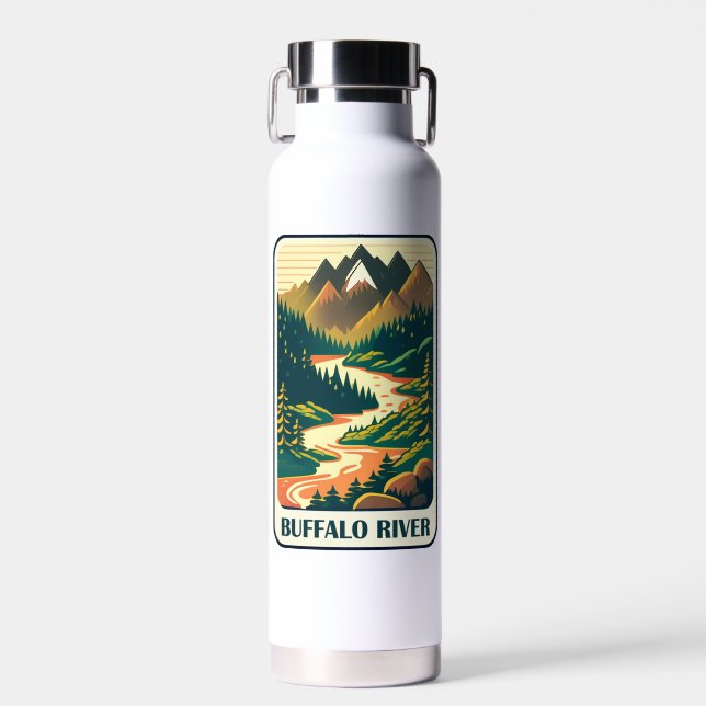 Buffalo River Arkansas Colours Water Bottle (Front)