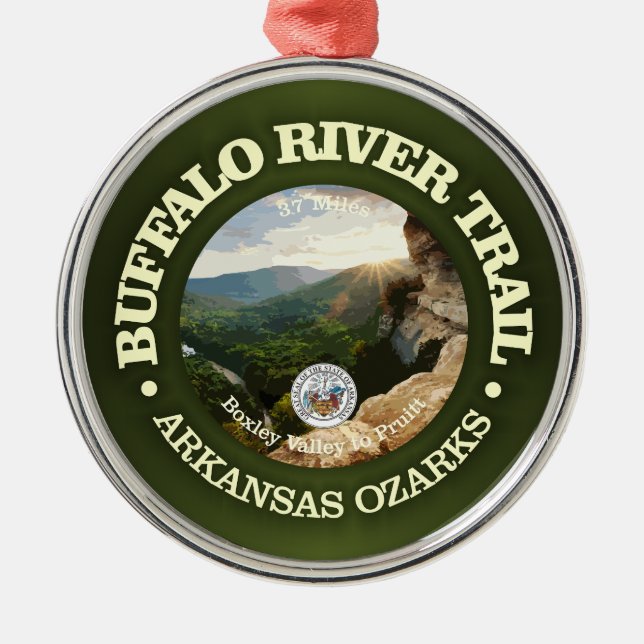 Buffalo River Trail (rd) Metal Tree Decoration (Front)