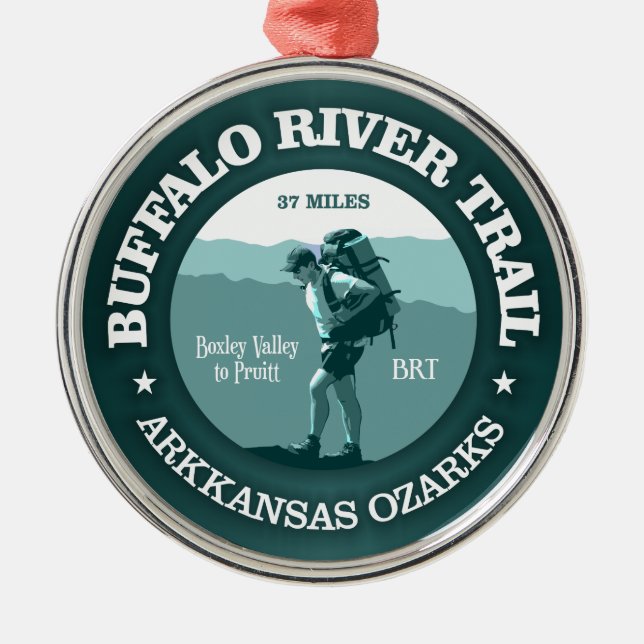 Buffalo River Trail (T) Metal Tree Decoration (Front)