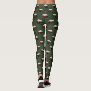 Buffalo Roam on Green Leggings