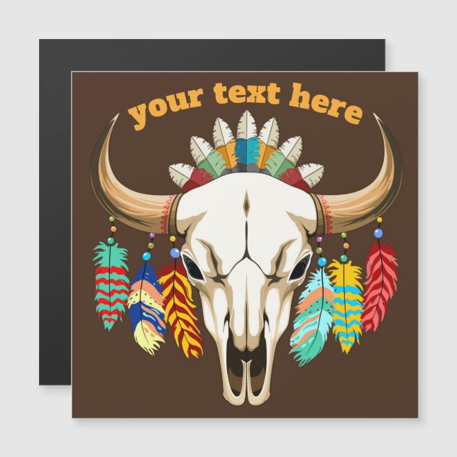 Buffalo Skull Native American Emblem (Front/Back)