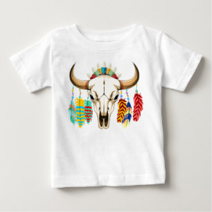 Buffalo Skull Native American Emblem Baby T-Shirt