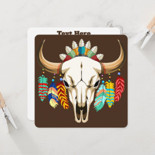 Buffalo Skull Native American Emblem Card