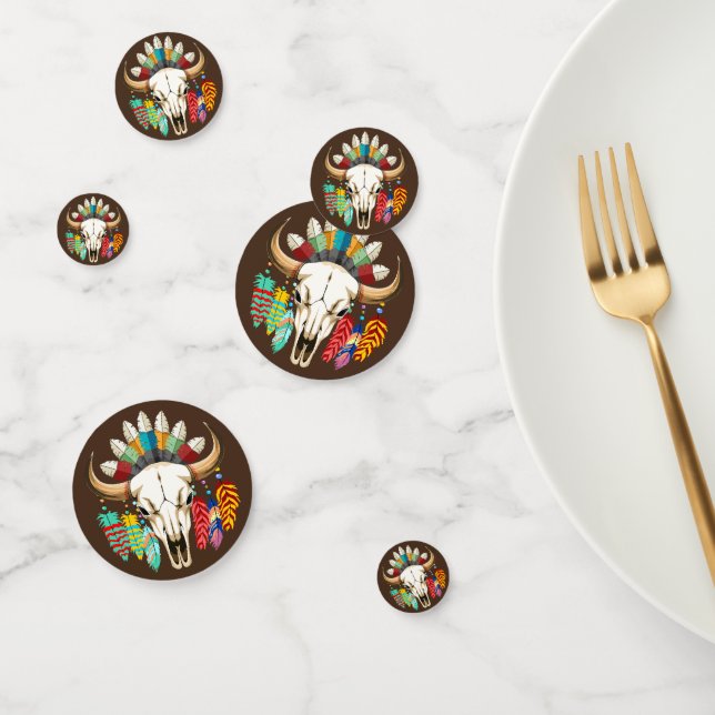 Buffalo Skull Native American Emblem Confetti (Group)