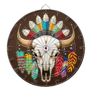 Buffalo Skull Native American Emblem Dartboard