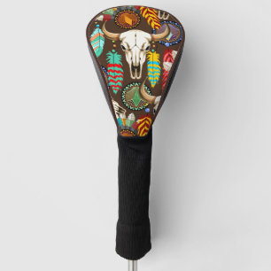 Buffalo Skull Native American Emblem Golf Head Cover