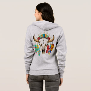 Buffalo Skull Native American Emblem Hoodie