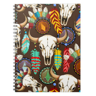 Buffalo Skull Native American Emblem Notebook