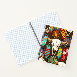 Buffalo Skull Native American Emblem Notebook