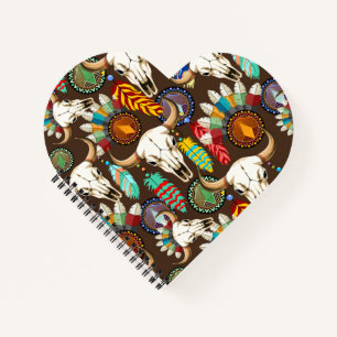 Buffalo Skull Native American Emblem Notebook