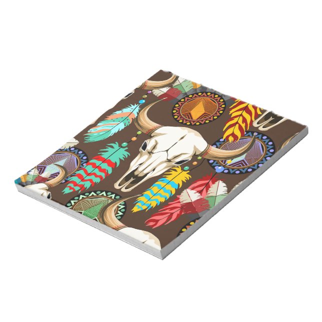 Buffalo Skull Native American Emblem Notepad (Rotated)