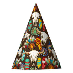Buffalo Skull Native American Emblem Party Hat