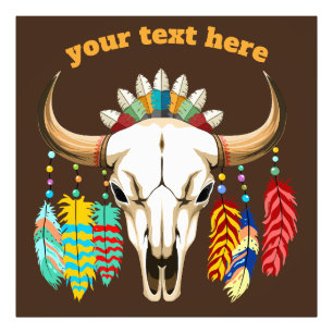 Buffalo Skull Native American Emblem Photo Print