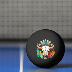 Buffalo Skull Native American Emblem Ping Pong Ball