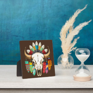 Buffalo Skull Native American Emblem Plaque