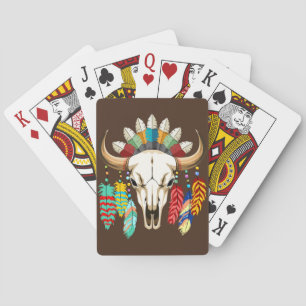 Buffalo Skull Native American Emblem Playing Cards