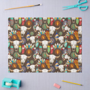Buffalo Skull Native American Emblem Tissue Paper