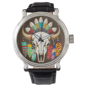 Buffalo Skull Native American Emblem Watch