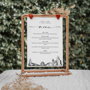Buffalo Skyline Wedding Dinner Menu Card 5x7