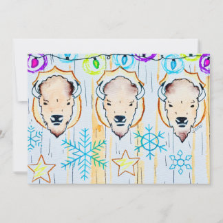 Buffalo Snowflake Christmas Invitation