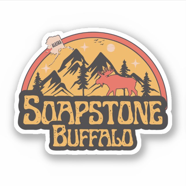 Buffalo Soapstone, Alaska Sticker (Front)