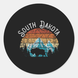 Buffalo South Dakota The Mount Rushmore State Nati Classic Round Sticker