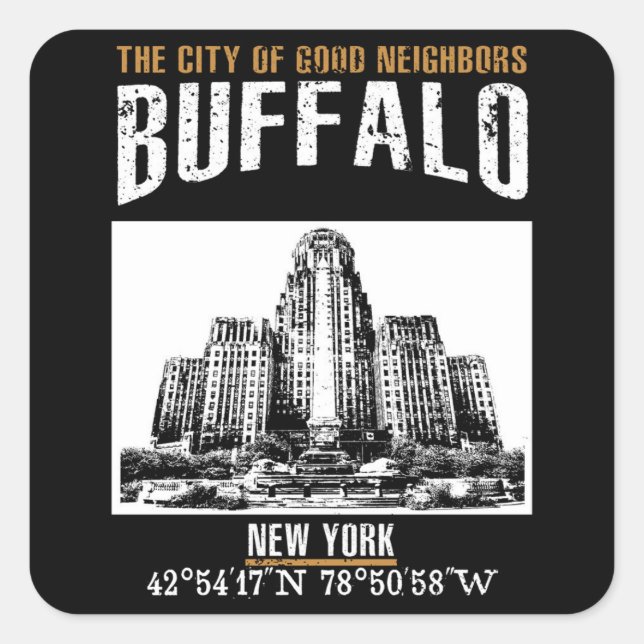 Buffalo Square Sticker (Front)