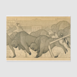 Buffalo Stampede, Savage Iowa, 1923 by Grant Wood Tissue Paper