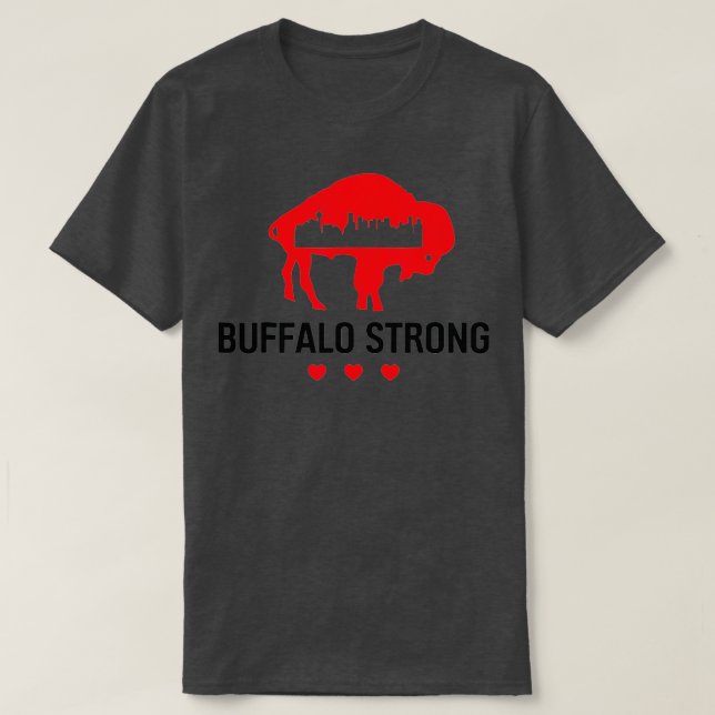 Buffalo Strong Pray For Buffalo US American Flag W T-Shirt (Design Front)
