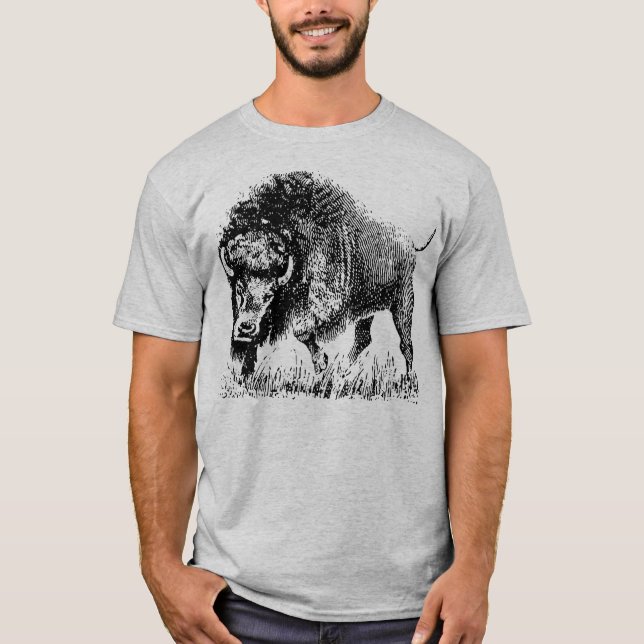 Buffalo T-Shirt, men's grey T-Shirt (Front)