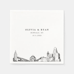 Buffalo Wedding Minimalist Paper  Napkin