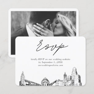 Buffalo Wedding Minimalist Sketch RSVP Enclosure Card