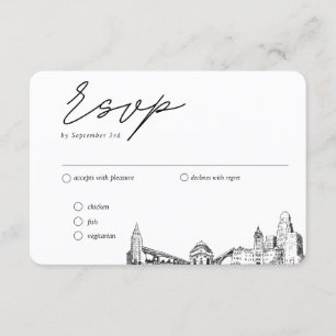 Buffalo Wedding Traditional RSVP Meal Option Enclosure Card