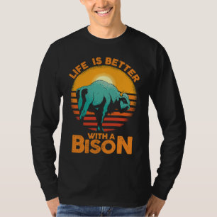 Buffalo Whisperer Fluffy Cow With A Bison T-Shirt