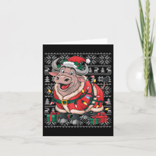 Buffalo Xmas Sweater Style Ugly Santa Buffalo Chri Card