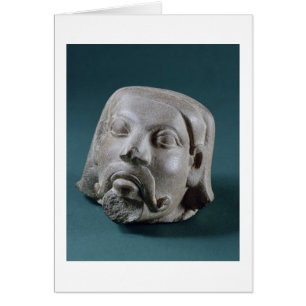 Buffed sandstone head of a foreigner, Sarnath, 3rd