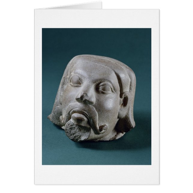 Buffed sandstone head of a foreigner, Sarnath, 3rd (Front)