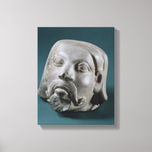 Buffed sandstone head of a foreigner, Sarnath, 3rd Canvas Print